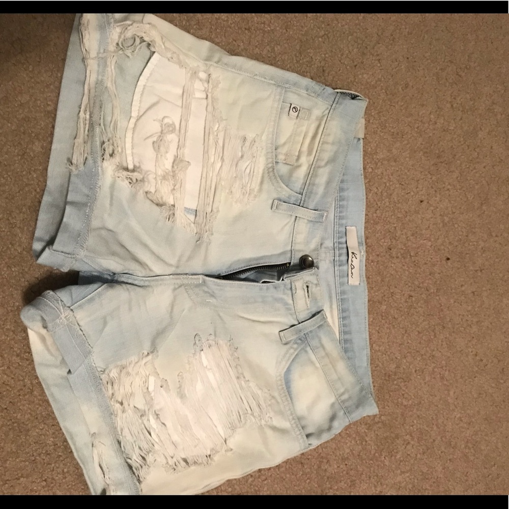 KamCan denim distressed shorts